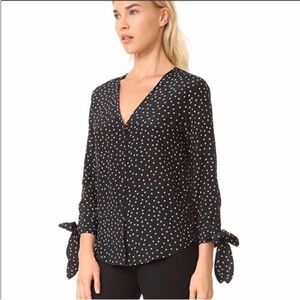 MADEWELL Star Print 100% silk Blouse medium business casual dress shirt